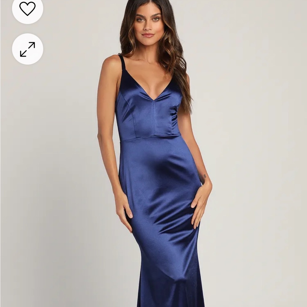 NWT Lulus Elegant Blue Satin Gown